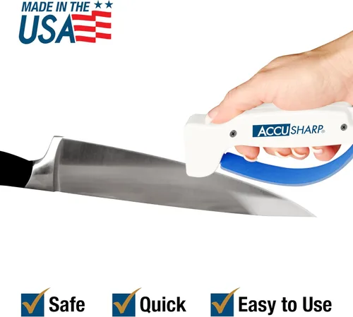 Miniatura 5 de AccuSharp Knife Sharpener, Ergonomic Comfortable Handle, Compact & Easy to Use, Restore and Hone Straight & Serrated Knives, White
