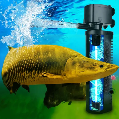 Miniatura 14 de coospider-repta Filtro de Acuario de 200 GPH, U-V para Acuario para Tanque de 20-75 Galones, Filtro de Bomba Sumergible para Agua Verde y Limpieza