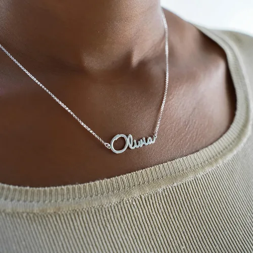 Miniatura 3 de AJs Collection - collar de plata personalizado de hasta 9 caracteres