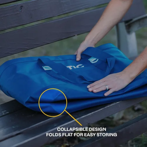 Miniatura 3 de RTIC Bolsa de mano aislada para uso diario, enfriador térmico reutilizable grande con cremallera superior para playa, comestibles, compras, Azul