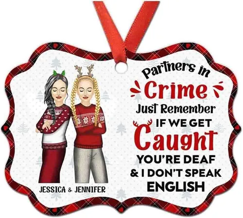 Miniatura 4 de Adorno personalizado con texto en inglés «Best Friend are Hard to Find Because The Very Best is Already Mine», adorno de Navidad personalizado 2023