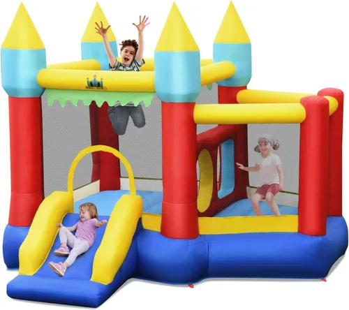 Miniatura 8 de BOUNTECH Casa inflable de rebote para niños de 5 a 12 años, para fiestas en interiores y exteriores, con área de salto, piscina de bolas, castillo