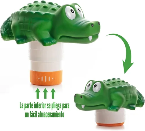 Miniatura 7 de XY-WQ Flotador de cloro, dispensador de cloro flotante para piscina (cocodrilo), se adapta a tabletas de 1 y 3 pulgadas para piscinas grandes