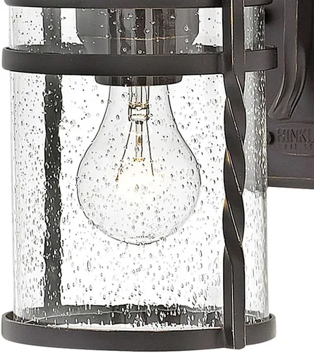 Miniatura 7 de Hinkley Casa Collection - Soporte de pared pequeño para exteriores con una sola luz, lámpara exterior negra Olde - Cristal semillero transparente