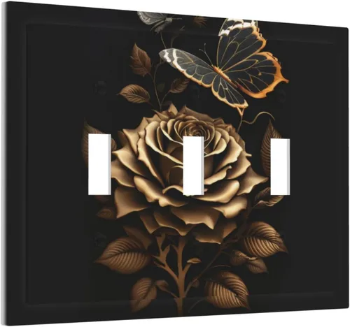 Miniatura 695 de Placa Decorativa de Pared de Granja Rústica con Cuerno de Madera para Puerta de Granero 1 Banda Duplex Cubiertas de Toma Eléctrica Soltera