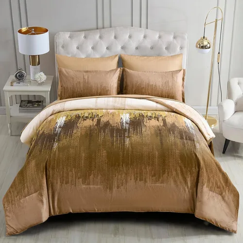 Miniatura 12 de WONGS BEDDING Juego de edredón Queen, Aqua 7 piezas cama en una bolsa arte abstracto colorido degradado juego de ropa de cama de microfibra, 1