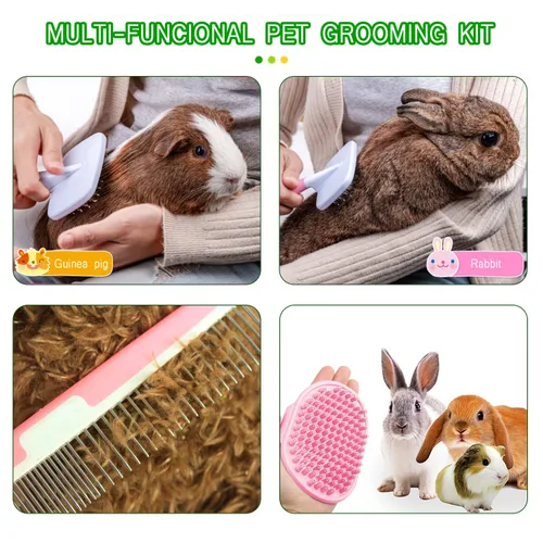 Miniatura 3 de Kit de aseo para mascotas pequeñas Crafterlife con cepillo desempañador, guante de masaje para el baño, peine para aseo de mascotas, cortaúñas