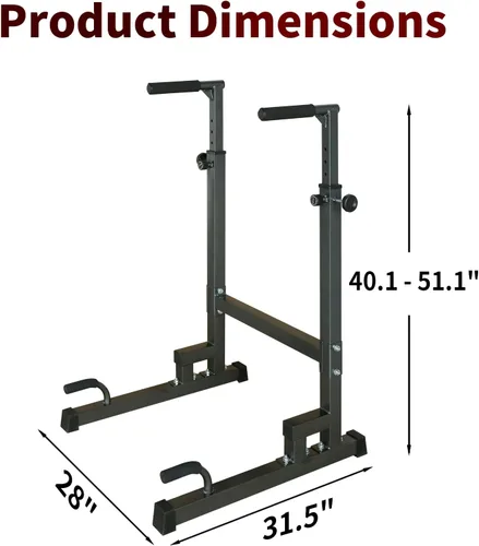 Miniatura 6 de Estación de inmersión de torre de energía, soporte de barra de dominadas, altura ajustable, equipo de entrenamiento de fitness multifunción