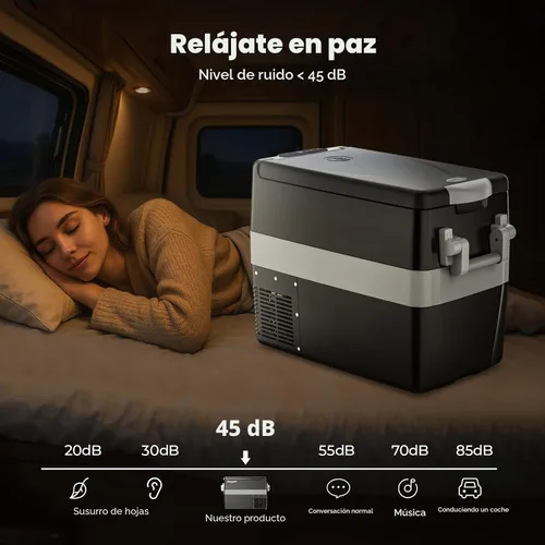 Miniatura 4 de BougeRV Refrigerador de 12 V, nevera, congelador, portátil, para automóvil, 42 cuartos de galón, enfriador eléctrico de 12 V/24 V CC 110 ~ 240 V CA