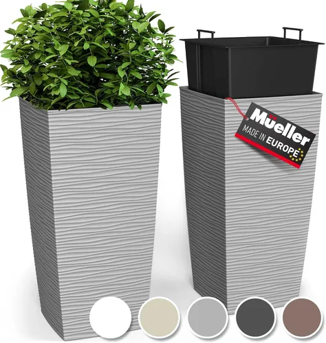 Miniatura 12 de Mueller M-Resin - Maceteros altos de alta resistencia para plantas de exterior, macetas grandes de interior, cajas, árboles, macetas de flores