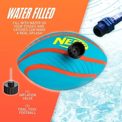 Miniatura 2 de Nerf Fútbol acuático para piscina y playa – Tidal Toss Pool Football para juegos acuáticos – Juguete perfecto para niños – Bola de agua de agarre
