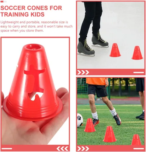 Miniatura 3 de ABOOFAN 20 conos pequeños de entrenamiento de agilidad para fútbol, fútbol, patinaje sobre ruedas, marcadores de plástico para taladros, carreras