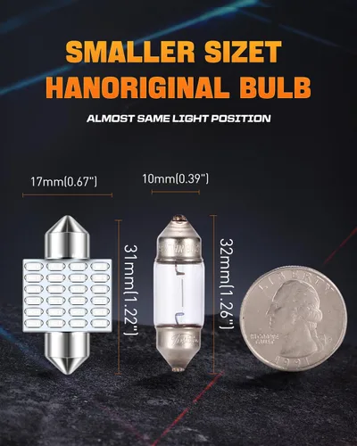Miniatura 4 de DE3175 bombillas LED azules Canbus libres de errores de 1.25 pulgadas DE3021 DE3022 3175 bombillas LED para luces interiores de mapa, domo y placa