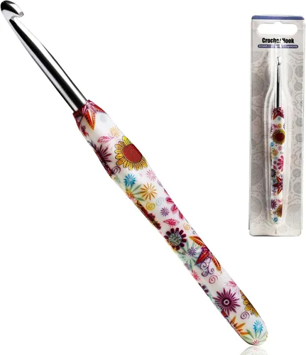 Miniatura 17 de Gancho de Crochet de 2.25mm, Mango Ergonómico para Manos con Artritis, Agujas de Tejer Extra Largas de Goma Suave para Principiantes y Tejido