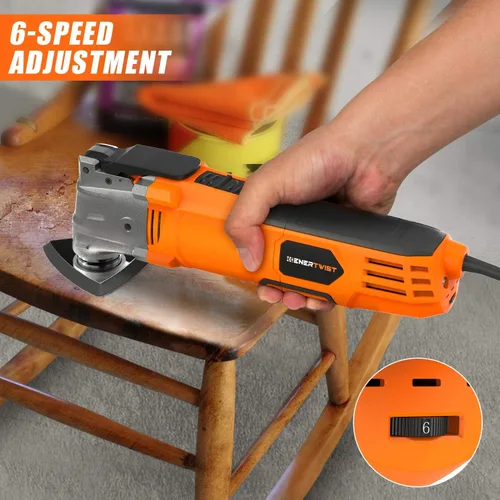Miniatura 6 de ENERTWIST Herramienta oscilante, kit multiherramienta oscilante de 4.2 amperios con ángulo de oscilación de 5°, 6 velocidades variables, 31