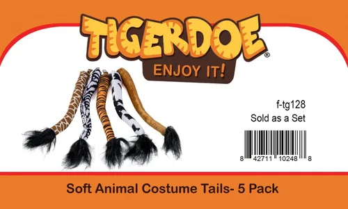Miniatura 6 de Tigerdoe Sombrero de disfraz de cola de animal, talla única, disfraz para fiestas, niños o adultos, temática de selva o safari