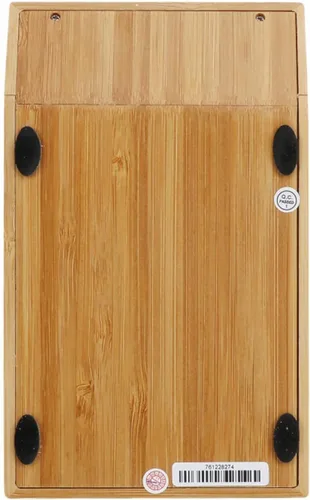 Miniatura 3 de Omio Calculadora solar de madera de bambú natural hecha a mano Calculadora de escritorio de función estándar con pantalla grande de 12 dígitos