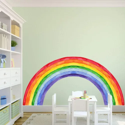 Miniatura 3 de Calcomanías de arco iris para pared, calcomanías de pared de Escandinavia, removibles, despegar y pegar, sala de estar, dormitorio de niñas, jardín