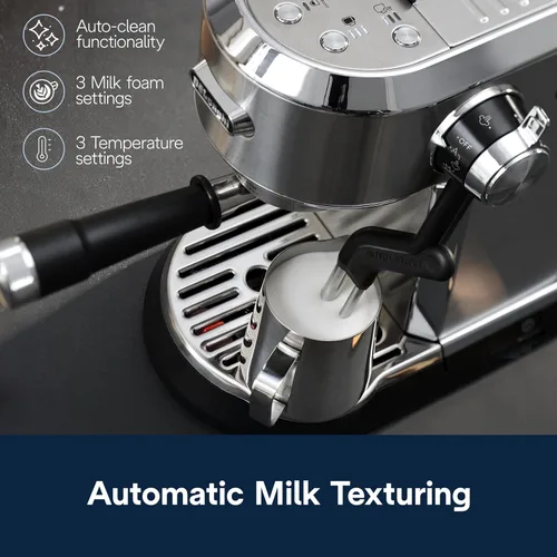 Miniatura 7 de De'Longhi Dedica Maestro Plus - Máquina de café expreso, varita de vapor automática, 3 ajustes de temperatura de café y espuma de leche, tanque