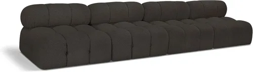 Miniatura 13 de Meridian Furniture 611Cream-S68A Colección Ames Moderno Sofá modular contemporáneo con tela de boucle color crema, modular para crear