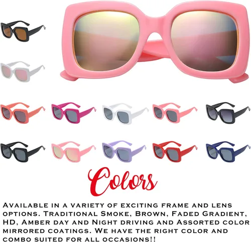 Miniatura 5 de PolarSpex Gafas de sol polarizadas cuadradas elásticas de gran tamaño para niñas, sin BPA