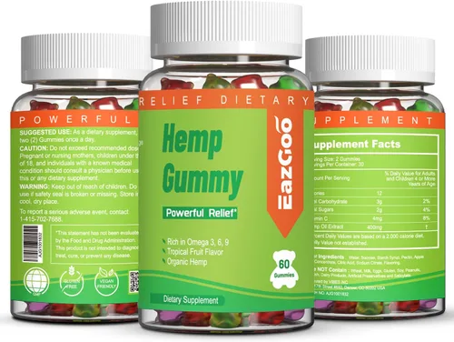 Miniatura 8 de Natural Hemp Gummies 2,000,000 XXL Extra Strength - Veganas, bajas en azúcar, sin OMG - 120