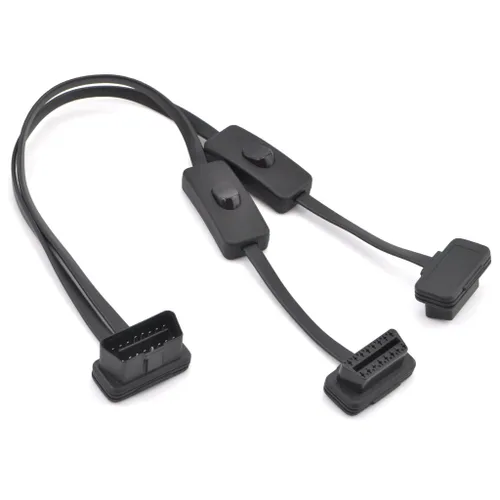 Miniatura 7 de iKKEGOL OBD2 OBDII 1 a 3 Perfil ultra bajo 16 pines macho a hembra Cable divisor Y Cable de extensión de diagnóstico 50 cm / 20