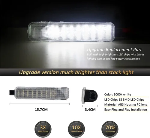 Miniatura 2 de D-Lumina Luces LED para puerta interior, panel de puerta, luz de advertencia de cortesía para Chevy Silverado GMC Sierra 1500 2500 3500 HD Suburban