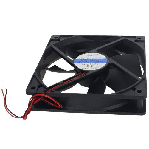 Othmro Radiadores de refrigeración sin escobillas ventilador negro 12V 3.6W 0.3A 4.724 in X 4.724 in X 0.984 in 12025MS 1PCS
