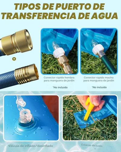 Miniatura 5 de Spring Water Tobogán acuático y deslizador de agua de 32 pies para niños y adultos, juguetes acuáticos de verano al aire libre con rociador, 2