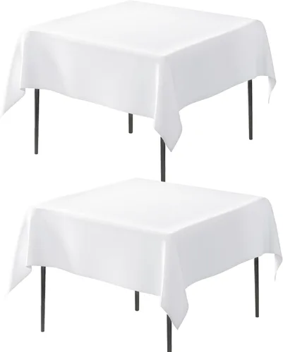 Miniatura 26 de Fixwal Paquete de 2 manteles rectangulares negros de 60 x 102 pulgadas, reutilizables, resistentes, lavables, para mesas de 6 pies, bodas, fiestas