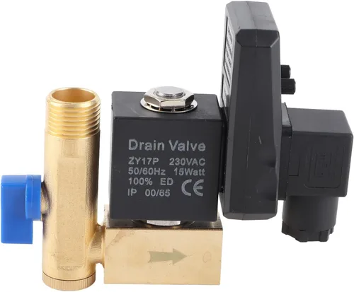 Miniatura 5 de Válvula de drenaje automática G1/2 DN15 Válvula de drenaje electrónica automática cronometrada para gestión de condensado de compresor de aire (230V)