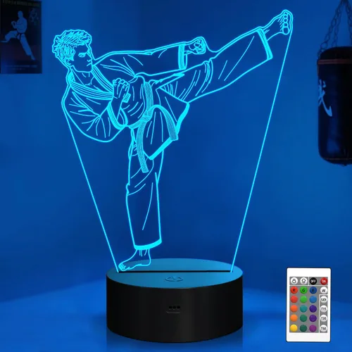 Miniatura 16 de OkiyiD - Luz nocturna de ilusión 3D con 16 colores cambiantes con control remoto (Estilo 7)