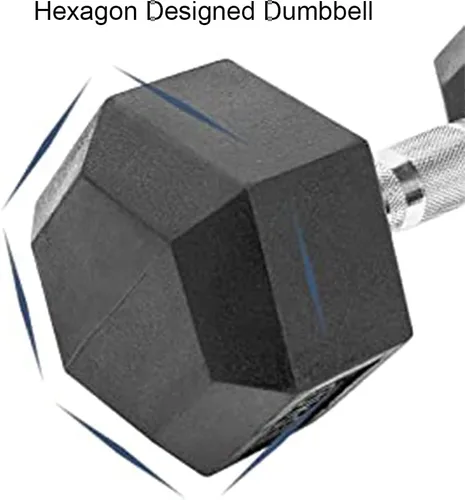 Miniatura 3 de THUNDERBAY Pesas hexagonales de hierro fundido con revestimiento de goma (en pares o individuales)