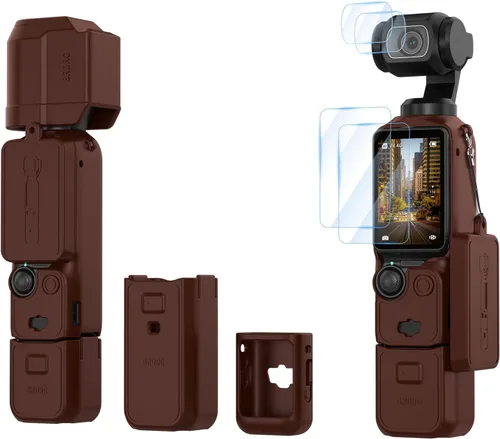 Miniatura 12 de BRDRC Funda de silicona Pocket 3, funda protectora con protector de lentes, funda antiarañazos compatible con DJI OSMO Pocket 3 Combo para creadores