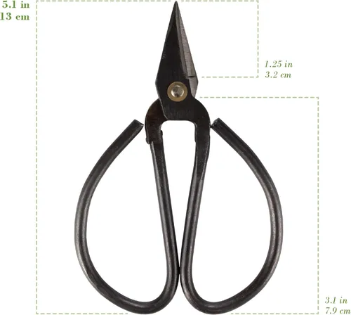 Miniatura 3 de BambooMN Tijeras afiladas forjadas para bonsái resistentes de 5.1" - 1 pieza