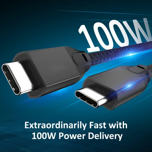 Miniatura 2 de UseBean Cable USB C a USB C de 100 W, 0.6 pies, USB 3.2 Gen 2X2 20 Gbps de transferencia de datos tipo C, cable de carga PD de carga rápida, cable