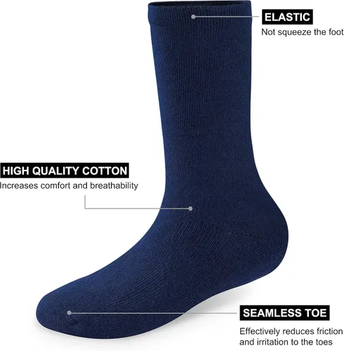 Miniatura 3 de COZYOFFI 4 pares de calcetines de algodón sin costuras para niñas y niños, uniforme escolar