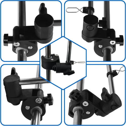 Miniatura 5 de Mástil universal para bandera de barco, abrazadera ajustable de acero inoxidable 316, kit de poste de bandera de barco con montaje en riel sin
