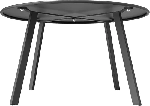 Miniatura 5 de Mesa redonda para café de acero Grand Patio para patio, mesa auxiliar grande resistente a la intemperie para exteriores, color negro