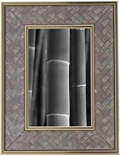 Miniatura 10 de Mikasa Marco de fotos con espejo Chevron, muestra una foto de 5 x 10 pulgadas, caballete trasero para exhibición de mesa, 7.4 x 9.4 pulgadas