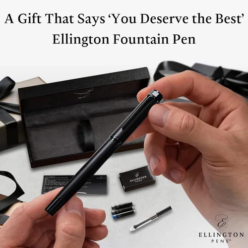 Miniatura 3 de Ellington Pens Juego de pluma estilográfica de lujo, punta fina y suave, incluye 3 cartuchos de tinta, convertidor de tinta recargable, caja de El