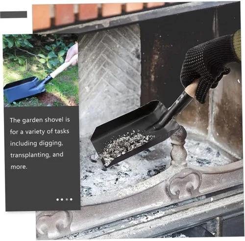 Miniatura 6 de Pala de jardinería y chimenea para cenizas, herramienta de mano cuadrada para hoguera de jardín y estufa, ceniza plana para limpieza eficiente