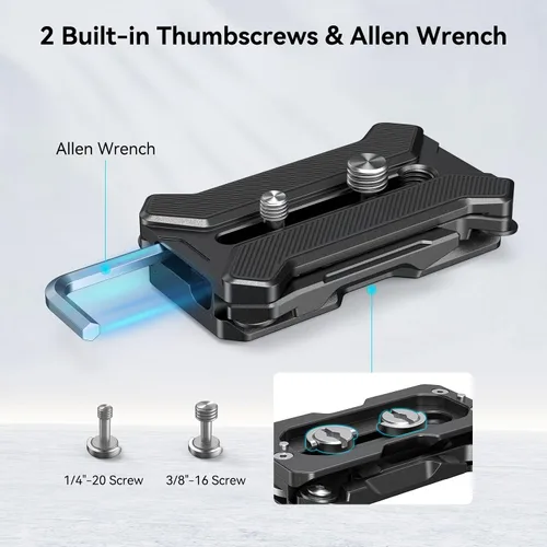 Miniatura 7 de SMALLRIG Placa de liberación rápida para tipo Arca, carga máxima de 44.1 libras (44.1 lbs), soporte cuadrúpedo plegable para lentes de cámara dentro