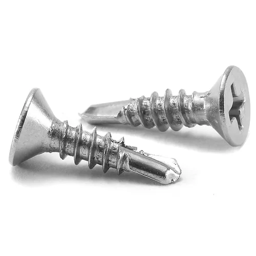 Miniatura 14 de Tornillos de chapa metálica #8 x 1-1/4 pulgadas, 100 tornillos Tek de cabeza plana de acero inoxidable 410, tornillos autorroscantes rápidos por SG