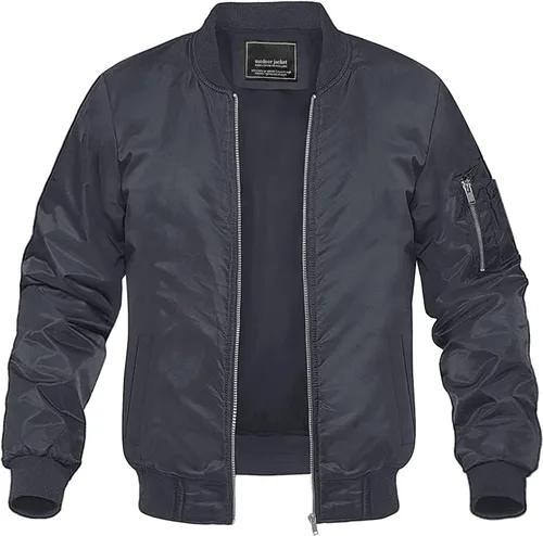 Miniatura 16 de MAGNIVIT - Chaqueta bomber ligera para hombre, cortavientos, casual, para primavera y otoño, para exteriores