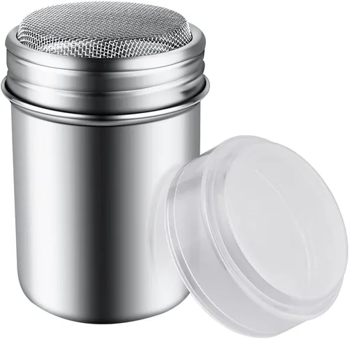 Miniatura 3 de 1 pieza de agitador de polvo de azúcar de acero inoxidable con tapa, agitador de malla fina para polvo de canela para bicarbonato de sodio, cacao
