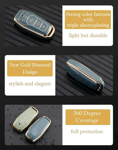 Miniatura 7 de Funda para llavero Ford, funda de protección completa de TPU suave premium para Ford Fusion Mustang F150 Edge Explorer Lincoln MKZ MKC MKX Smart