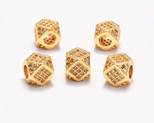 Miniatura 16 de AD Beads Pulsera de cuentas de zircón con tachuelas de strass