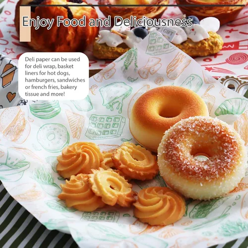 Miniatura 6 de 300 hojas de papel de delicatessen de 8 x 12 pulgadas, hojas de papel encerado para alimentos, papel de envoltura de sándwich resistente a la grasa